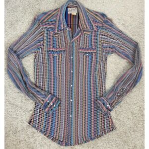 VTG 70's‎ Rockmount Ranch Wear Women's Western Pearl Snap Up Shirt Blouse Size S
